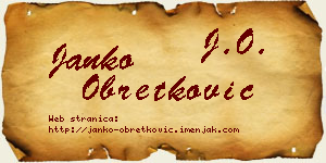 Janko Obretković vizit kartica